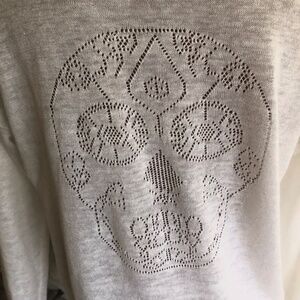 Scull Cashmere Tunic Button Down Sweater LARGE